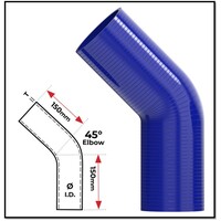 1 3/4" (45MM) BLUE 45° SILICONE BEND (4 PLY REINFORCED 4MM THICK)