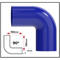 1 1/2" (38MM) BLUE 90° SILICONE BEND (4 PLY REINFORCED 4MM THICK)