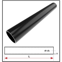 1" (25MM) BLACK SILICONE STRAIGHT X 1 METRE (4 PLY REINFORCED 4MM THICK)