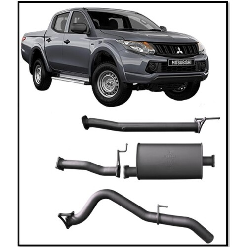 REDBACK 4X4 3" 409 STAINLESS STEEL DPF BACK MUFFLER EXHAUST SYSTEM FITS MITSUBISHI TRITON MQ MR 3/15-ON