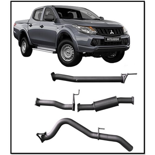 REDBACK 4X4 3" 409 STAINLESS STEEL DPF BACK RESONATOR EXHAUST SYSTEM FITS MITSUBISHI TRITON MQ MR 3/15-ON