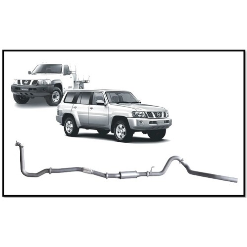 REDBACK 4X4 3" 409 STAINLESS STEEL TURBO BACK NO CAT/RESONATOR EXHAUST SYSTEM FITS NISSAN PATROL Y61 GU 3.0L ZD30 2000-2016