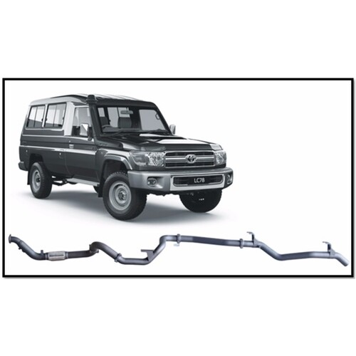 REDBACK 4X4 3" 409 STAINLESS STEEL TURBO BACK CAT/PIPE ONLY EXHAUST SYSTEM FITS TOYOTA LANDCRUISER VDJ78R 07-16 TROOPCARRIER