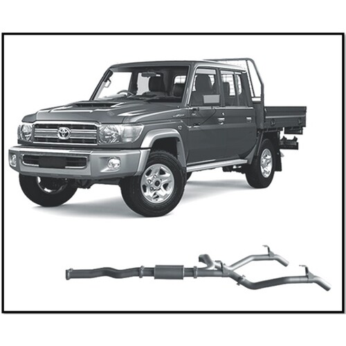 REDBACK 4X4 3" STAINLESS STEEL DUAL DPF BACK RESONATOR EXHAUST FITS TOYOTA LANDCRUISER VDJ79R 16-ON